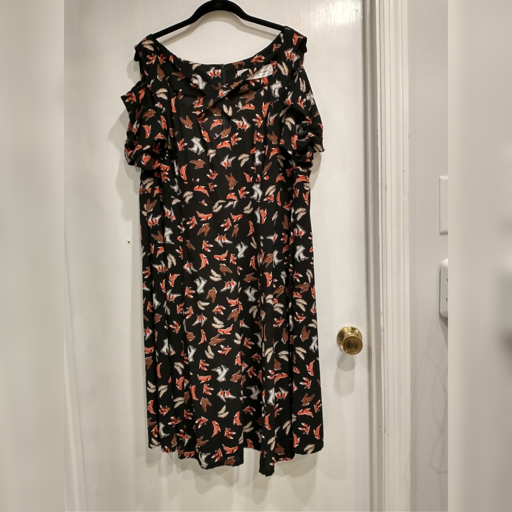Cherry Velvet Tatyana dress in Shoe Print, 0X (fits like a roomy 1X)